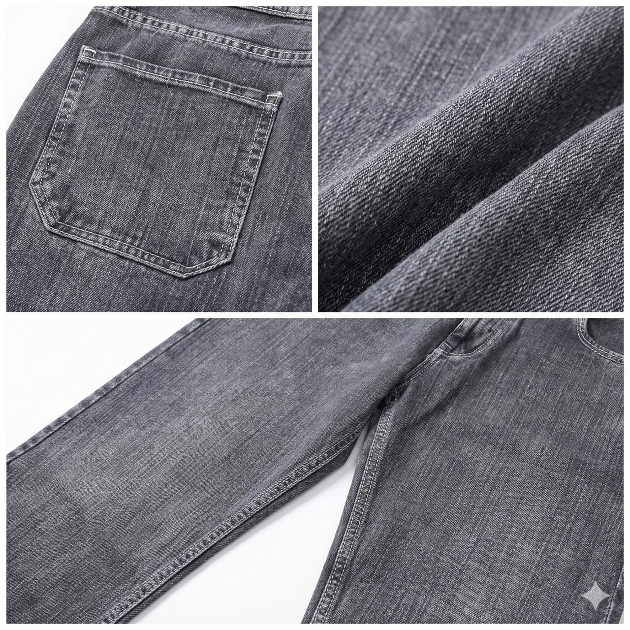 Grey Baggy Fit Denim Jeans